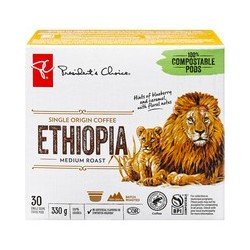 PC Ethiopia Medium Roast Coffee K-Cups 30's