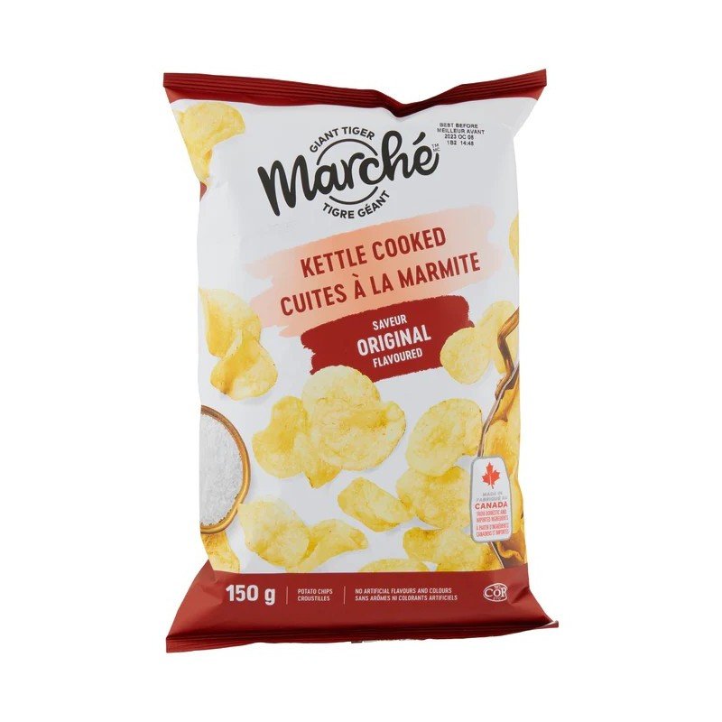 Giant Tiger Marche Kettle Cooked Potato Chips Original 150 g