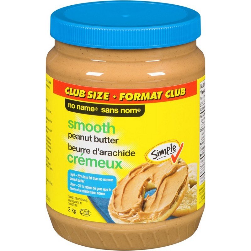 No Name Light Smooth Peanut Butter 2 kg