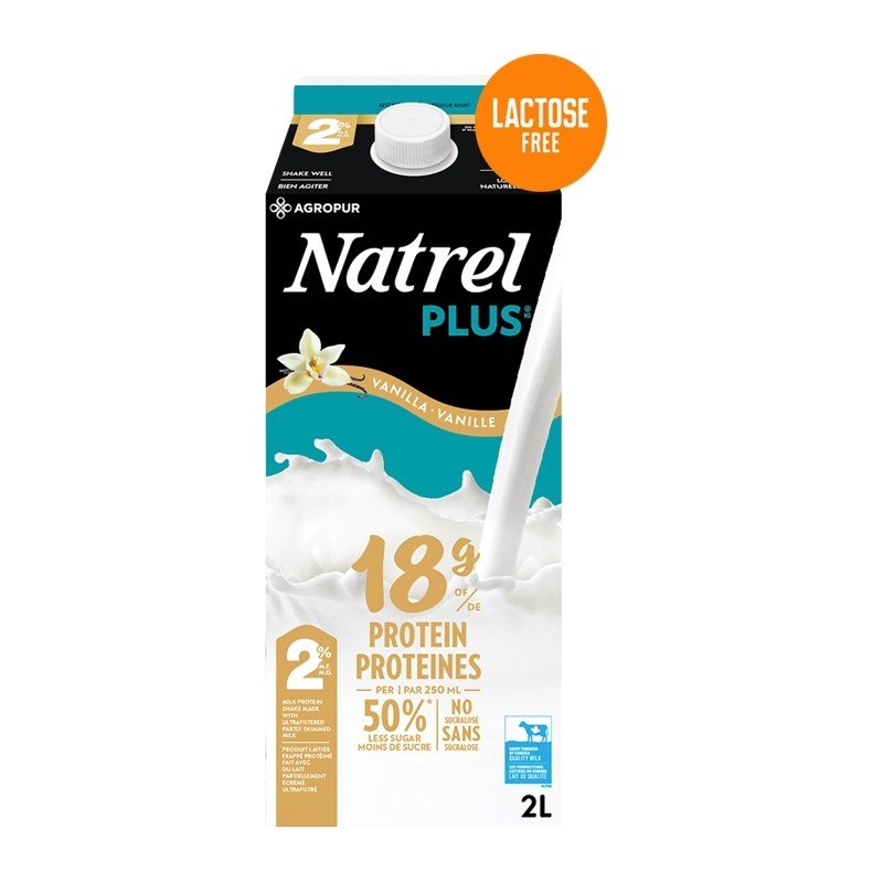 Natrel Plus 18g Protein Lactose Free 2% Dairy Product Vanilla 2 L