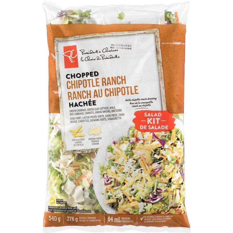 PC Chopped Chipotle Ranch Salad Kit 340 g