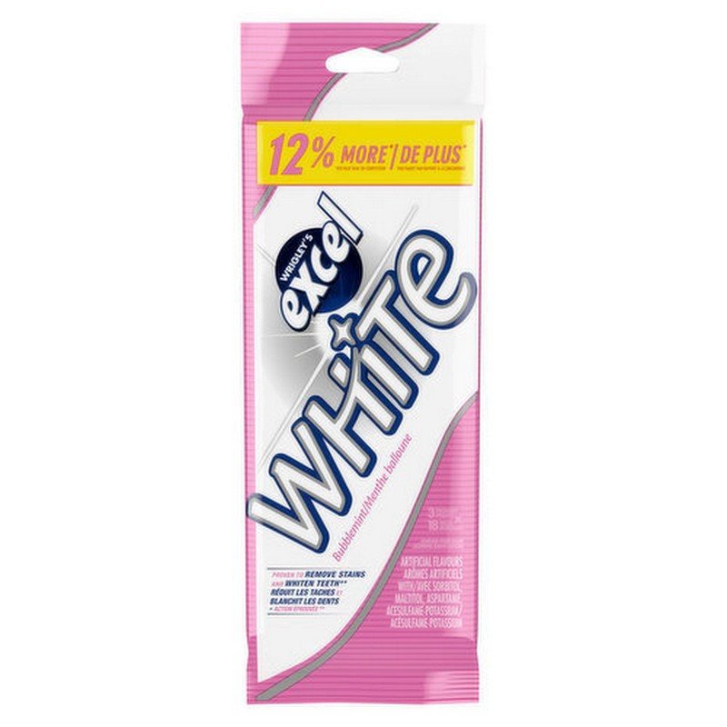 Wrigley's Excel Gum White Bubblemint 3 x 18's
