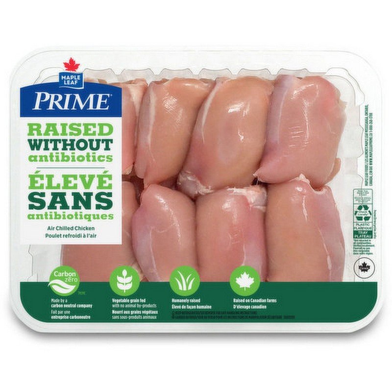 Maple Leaf Prime RWA Chicken Thighs Skinless Boneless
