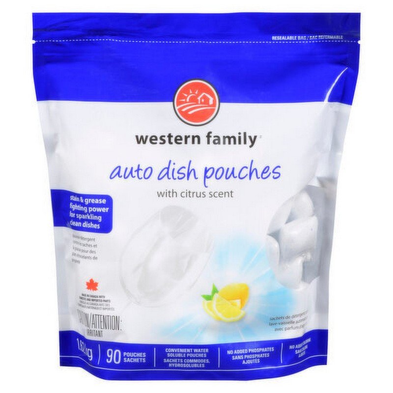 Western Family Auto Dish Pouches with Citrus Scent 90's