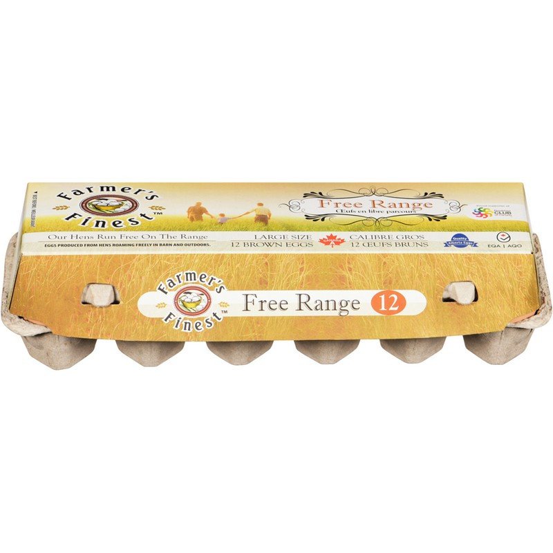 Farmer's Finest Grade A Large Brown Eggs Free Range 12's