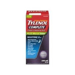 Tylenol Extra Strength Complete Cold Cough plus Mucus Relief Nighttime 170 ml
