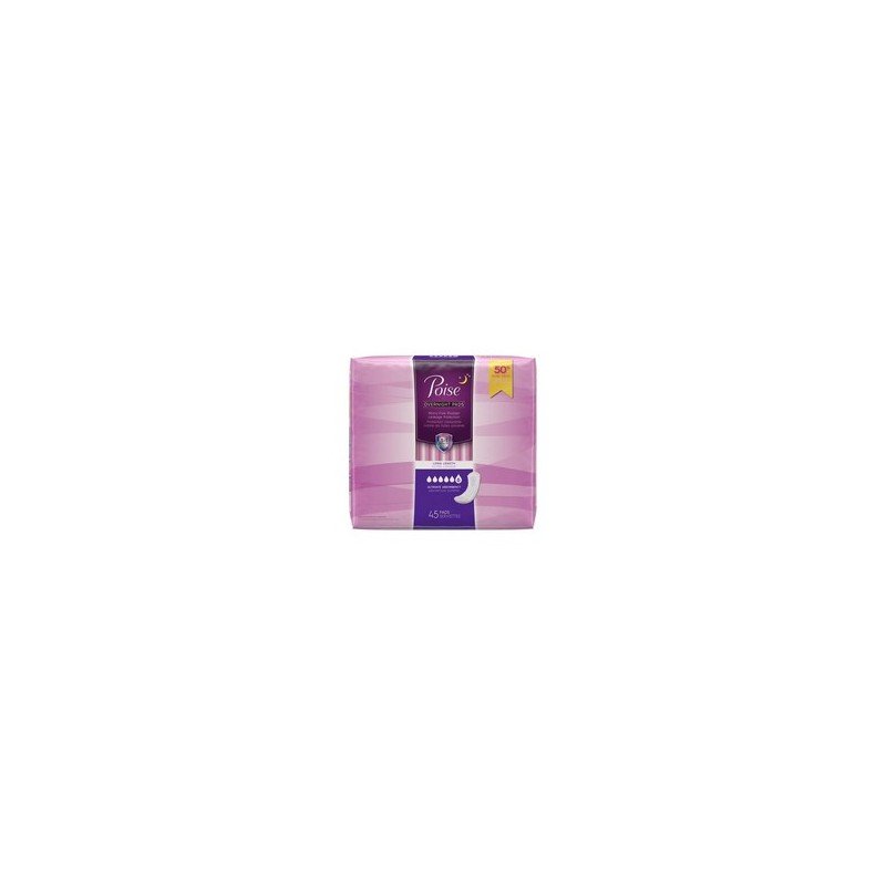 Poise Overnight Pads Ultimate Absorbency Long Length Value Pack 45’s