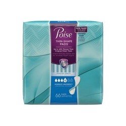 Poise Pads Moderate Absorbency Regular Length 66's