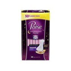Poise Women Overnight Ultimate Absorbency Extra Coverage Pads 39's