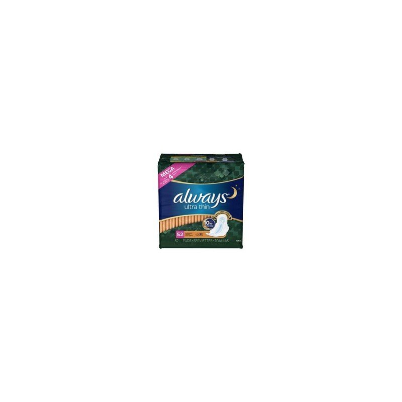 Always Ultra Thin Pads Overnight Flexi-Wings 52's