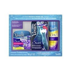 Gillette Venus Swirl 2 Cartridges & Violet Swirl Shave Gel Gift Set