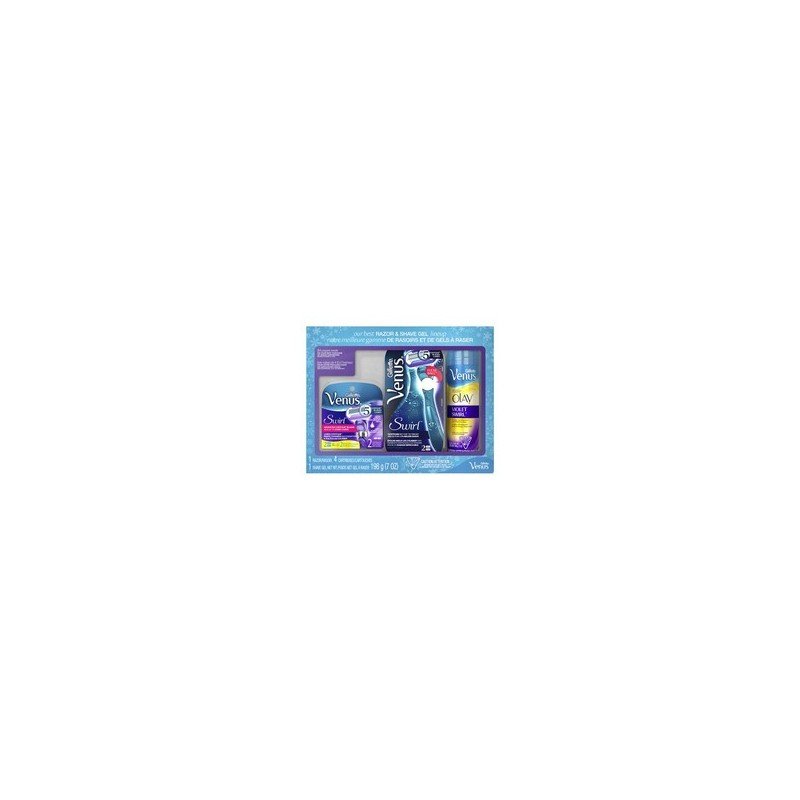 Gillette Venus Swirl 2 Cartridges & Violet Swirl Shave Gel Gift Set