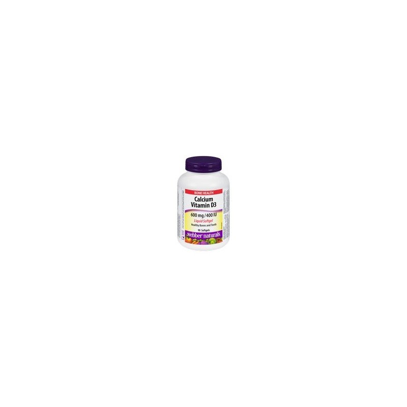 Webber Naturals Calcium Vitamin D3 600 mg/400 IU Softgel 90's