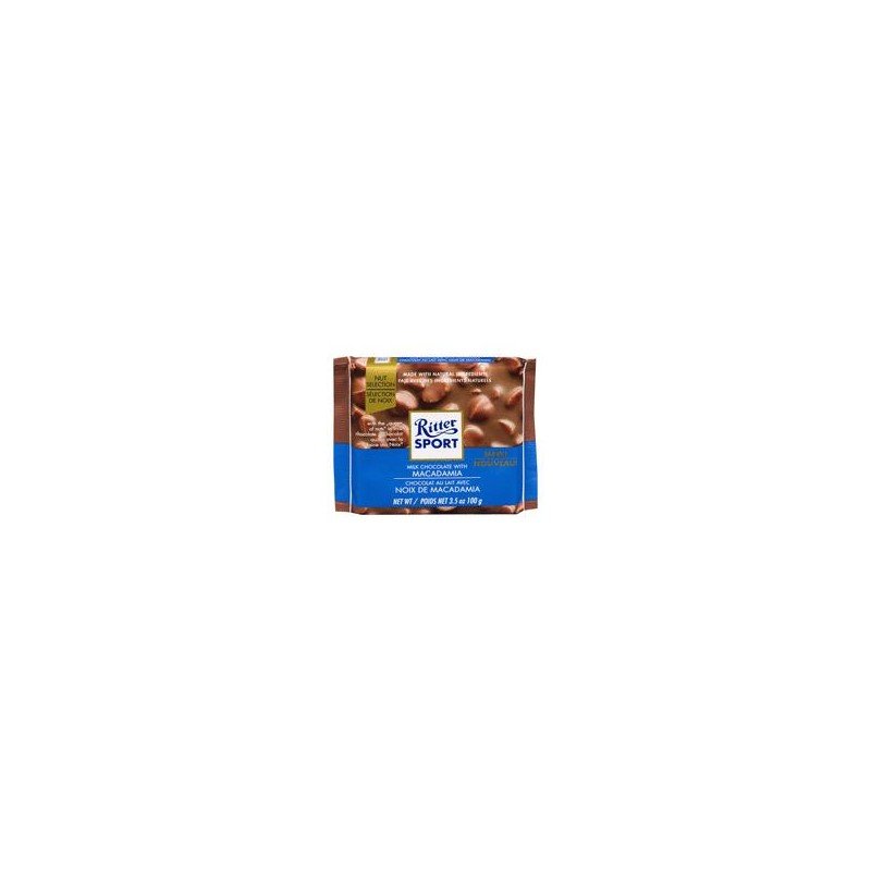 Ritter Sport Milk Chocolate Bar Macadamias 100 G