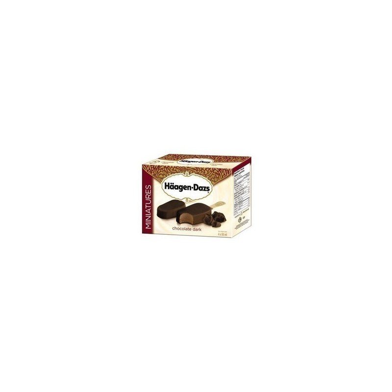 Haagen Dazs Miniatures Ice Cream Bars Vanilla Dark Chocolate 4 x 55 ml