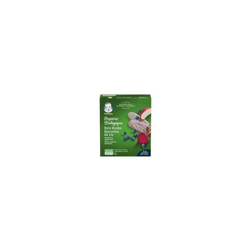 Gerber Organic Rice Rusks Blueberry Apple Beet 50 g