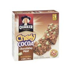 Quaker Chewy Cocoa Chocolate Mint Granola Bars 6's