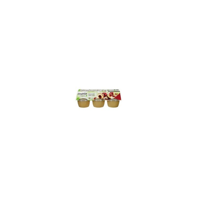 Compliments Organic Sweetened Apple Snack Cups 6 x 113 g