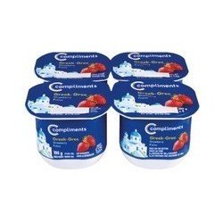 Compliments 0% Strawberry Greek Yogurt 4 x 100 g