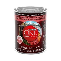 Purina One True Instinct Beef & Wild Salmon Classic Ground Dog Food 368 g