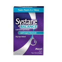 Systane Balance Lubricant Eye Drops Lipid Layer Formula Dry Eye Relief 2 x 10 ml