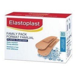 Elastoplast Family Pack Plastic Water-Resistant Assorted Bandage Strips 80’s
