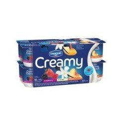 Danone Creamy Yogurt Vanilla Strawberry Fieldberry Peach 16 x 100 g