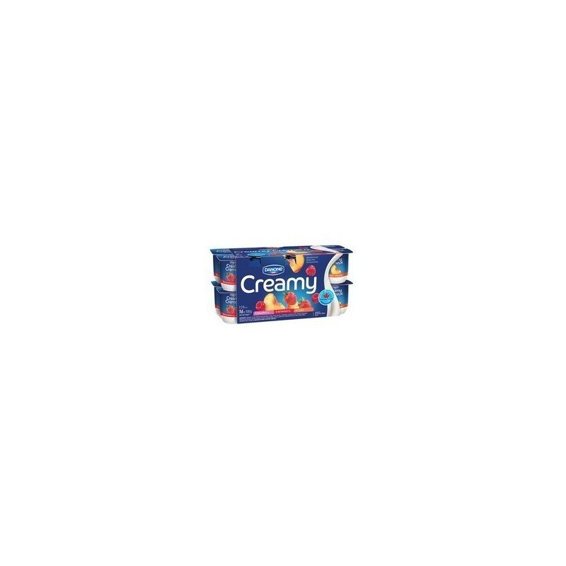 Danone Creamy Yogurt Strawberry Raspberry Peach 16 x 100 g