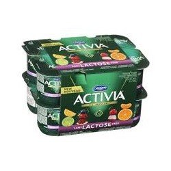 Danone Activia Yogurt Lactose Free Lemon-Lime Pomegranate-Berry Raspberry-Lychee Mandarin-Orange 12 x 100 g