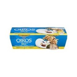 Danone Oikos Mix Vanilla Yogurt + Honey Roasted Almonds and Granola 0% 2 x 130 g