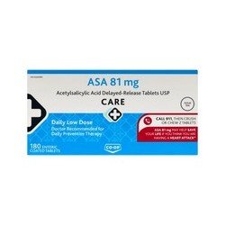 Co-op Care+ Low Dose ASA 81 mg 180 Coated Tablets