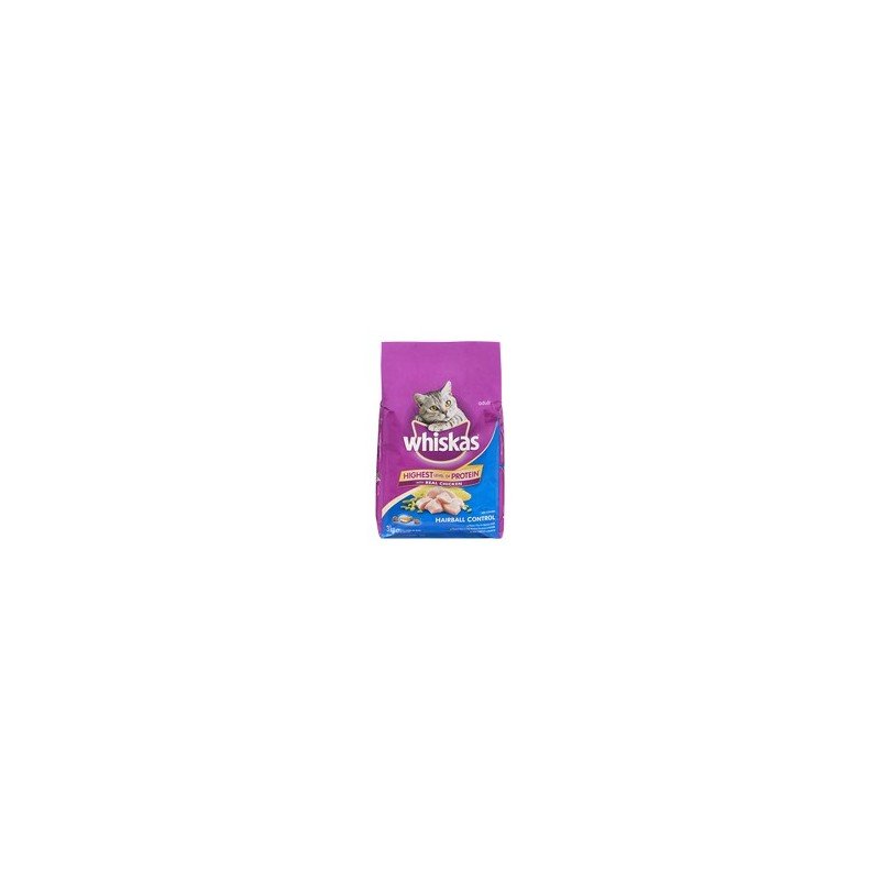 Whiskas Dry Cat Food Hairball Control with Chicken 3 kg