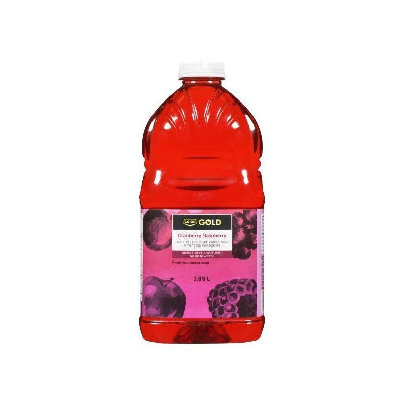 Co-op Gold 100% Juice Blend Cranberry Raspberry 1.89 L