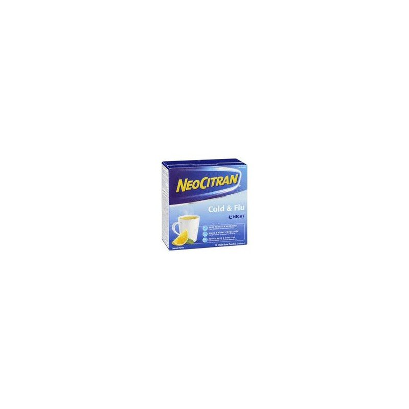 NeoCitran Cold & Sore Throat Night Original Lemon Flavour 10's