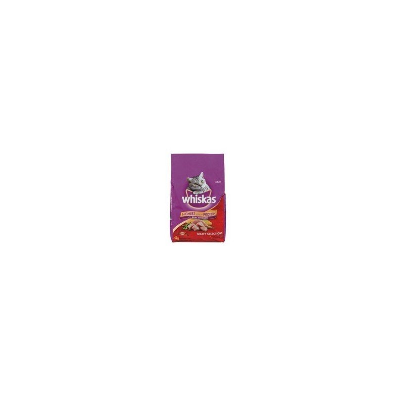 Whiskas Dry Adult Cat Food Meaty Selections Chicken 4 kg
