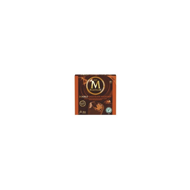 Magnum Ice Cream Bars Double Chocolate Hazelnut 3 x 90 ml