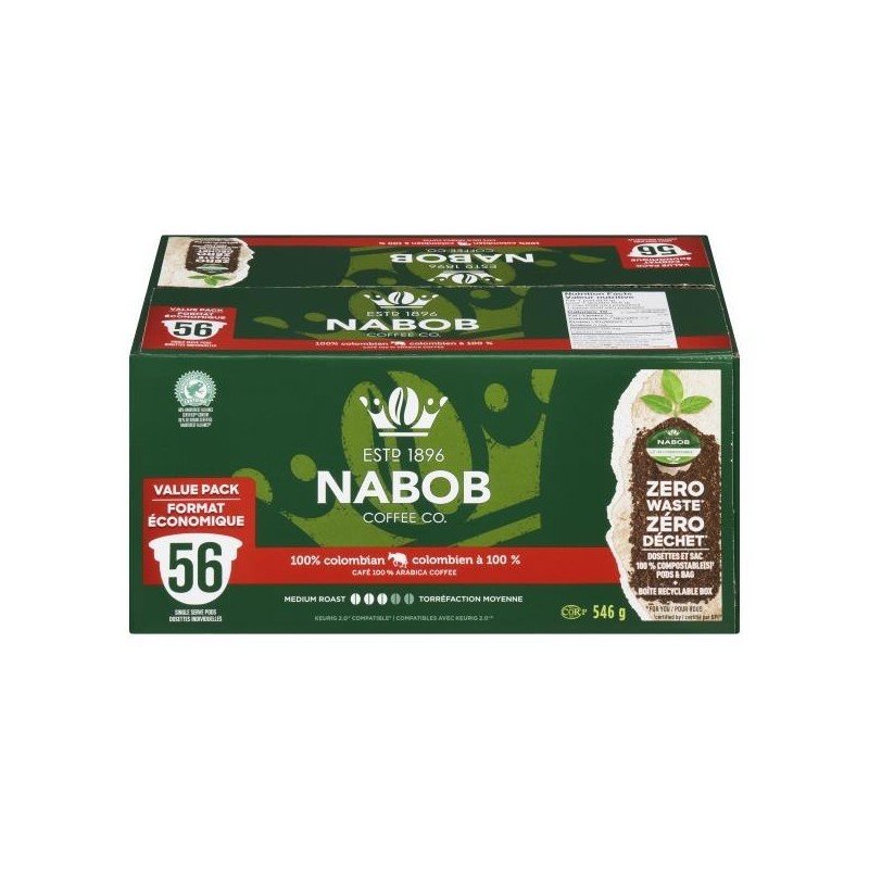 Nabob 100% Colombia Medium Roast Coffee K-Cups 56’s 546 g