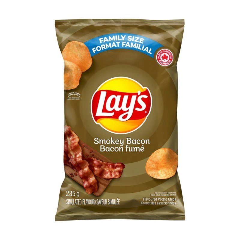 Lay's Smokey Bacon Potato Chips 235 g