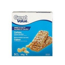 Great Value Sweet & Salty Cashew Chewy Nut Bars 5's