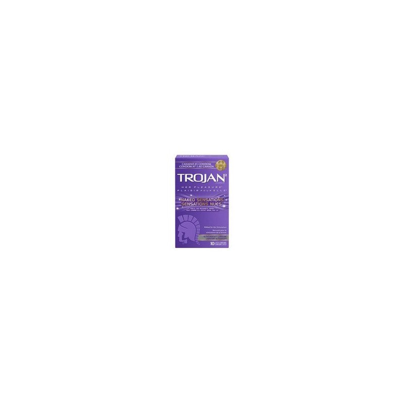 Trojan Her Pleasure Naked Sensations Lubricated Condoms 10's