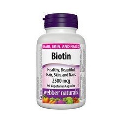 Webber Naturals Vitamin Biotin 2500 mcg Vegetarian 90's