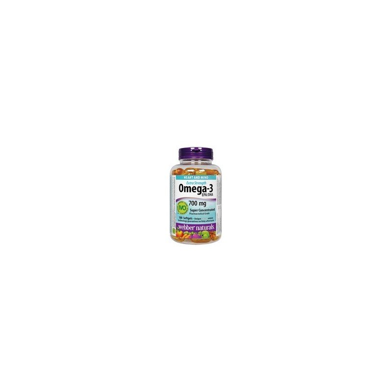 Webber Naturals Extra Strength Omega-3 EPA/DHA 700 mg 100 Softgels