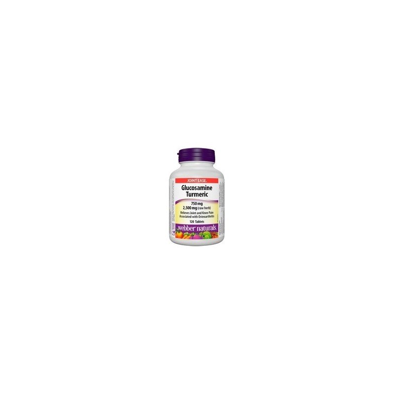 Webber Naturals Glucosamine Turmeric 750 mg 2500 mg raw herb 120 Tablets