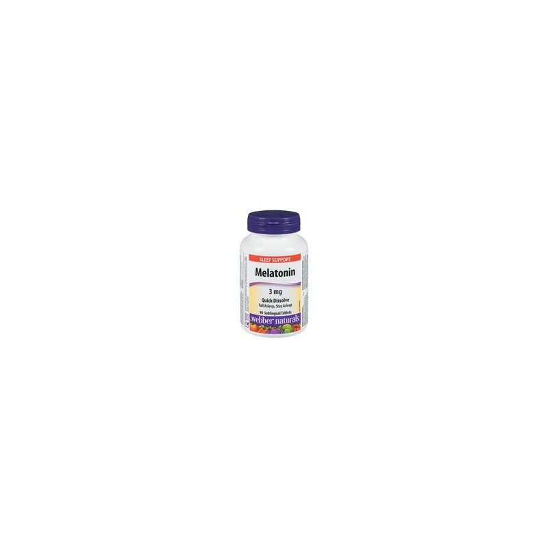 Webber Naturals Melatonin 3 mg Quick Dissolve 90 Sublingual Tablets