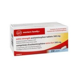 Western Family Extra Strength Acetaminophen Tablets 500 mg 250’s