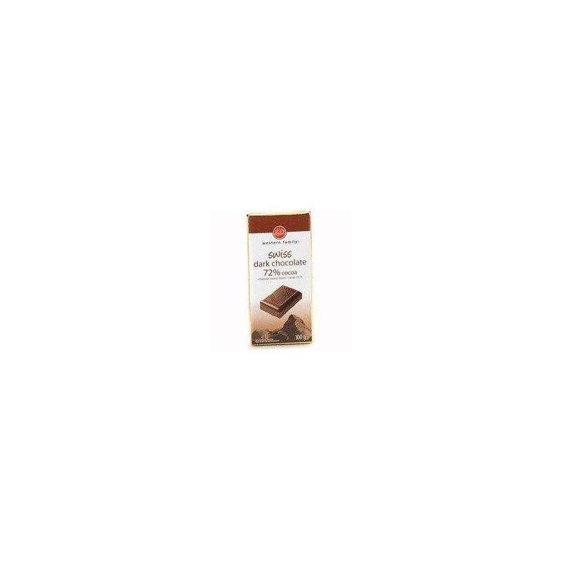 Western Family Swiss Dark Chocolate Bar 72% Cocoa 100 g