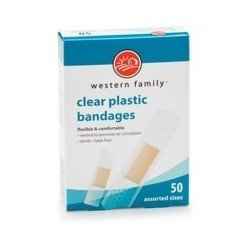Western Family Clear Plastic Bandages Assorted 50’s