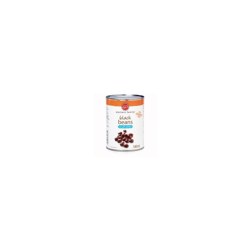 Western Family Black Beans No Salt Added 540 ml