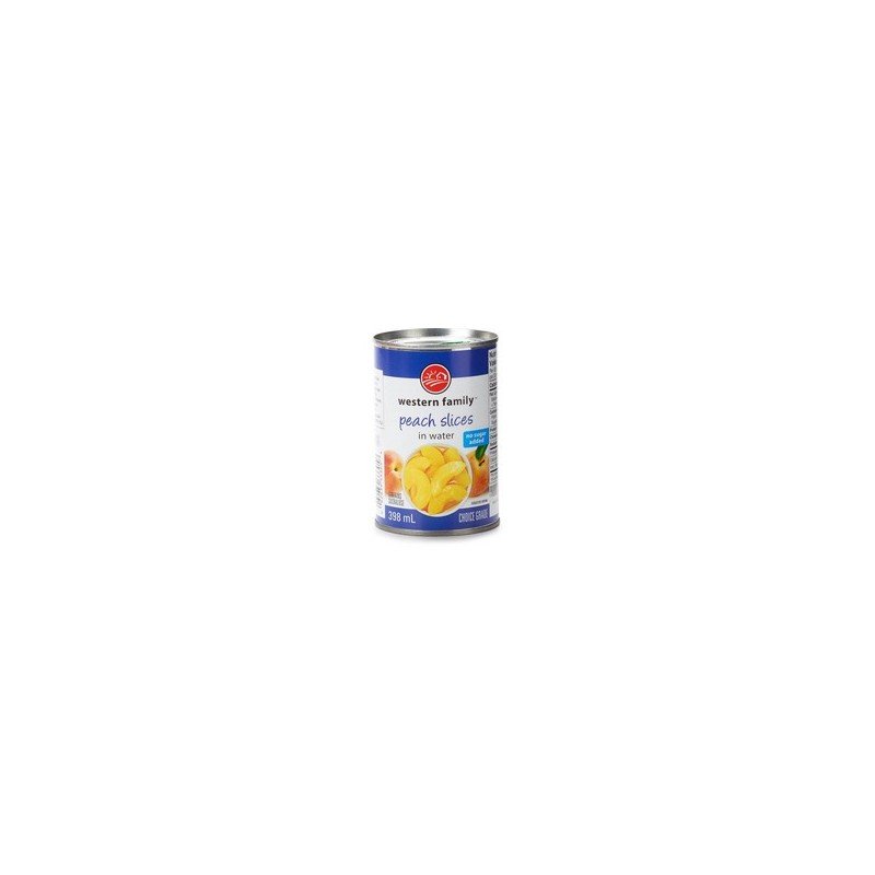 Western Family Peach Slices in Water No Sugar Added 398 ml