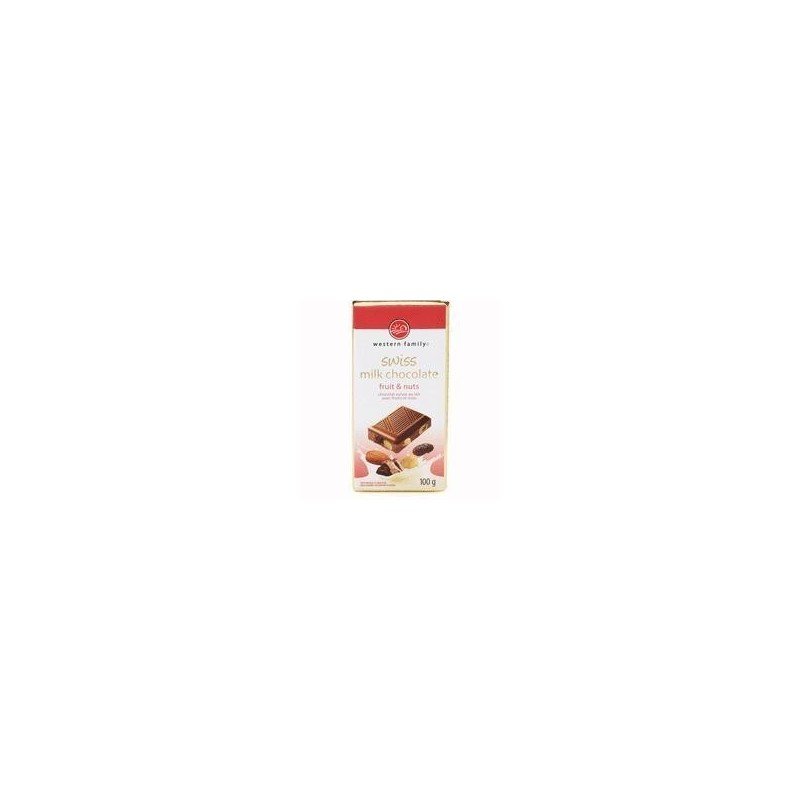 Western Family Swiss Milk Chocolate Bar Fruit & Nut 100 g